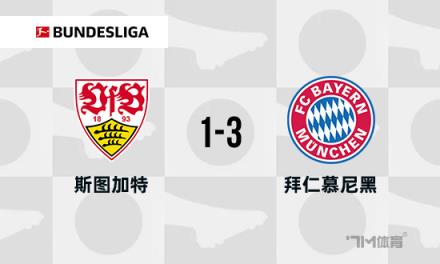 德甲：拜仁客場逆轉(zhuǎn)斯圖加特，領(lǐng)先優(yōu)勢擴(kuò)大至11分