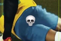 奧塔門迪一肘打在拉菲尼亞門牙，拉菲尼亞倒地后被奧塔門迪拽起